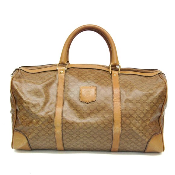 Celine Macadam Unisex PVC,Leather Boston Bag Beige - Picture 1 of 16